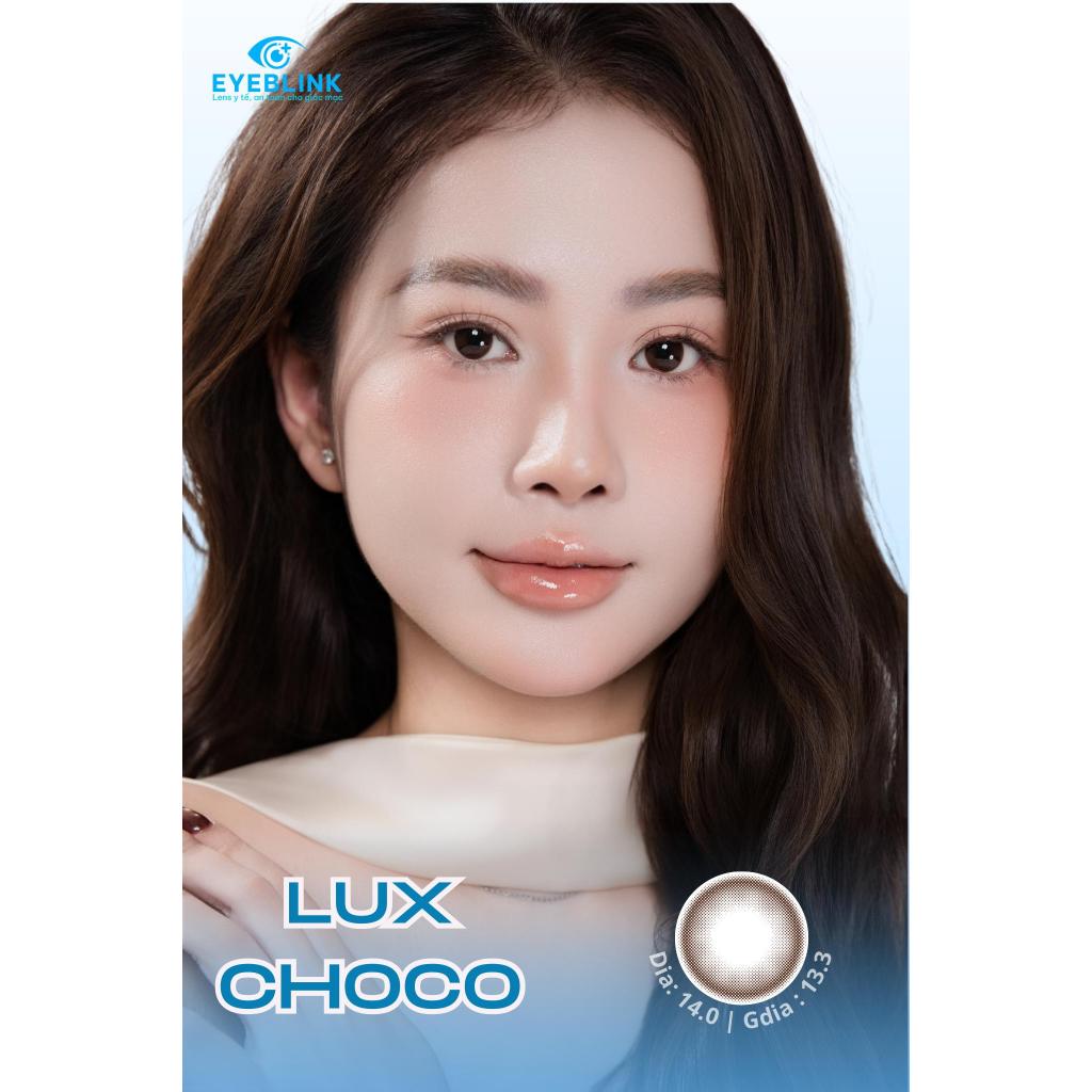 Kính Áp Tròng Y Nâu Lux CHoco 14.0 Eyeblink Chống UV, Thời Gian Đeo 14-20h/ngày, HSD 6 tháng