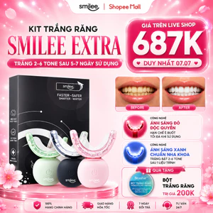 Trắng răng Smilee Extra, bộ kit làm trắng răng từ 2-6 tone tại nhà, bộ quà tặng cho nữ, LIS