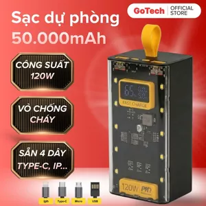 SẠC DỰ PHÒNG 50000mAh –120W SẠC SIÊU NHANH, MÀN HÌNH LED, 4 CỔNG SẠC, SẠC CÙNG LÚC 6 THIẾT BỊ