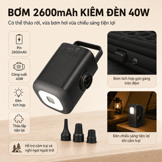 Đệm hơi gấp gọn 1/2/3 người, Queen size tự động, có bơm điện/sạc, tặng gối ngủ. Dày êm, dùng trong nhà, du lịch, cắm trạ