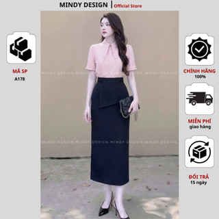 A178 - Áo sơ mi sơi tre tay tay nơ - Thiết kế cao cấp Mindy Design