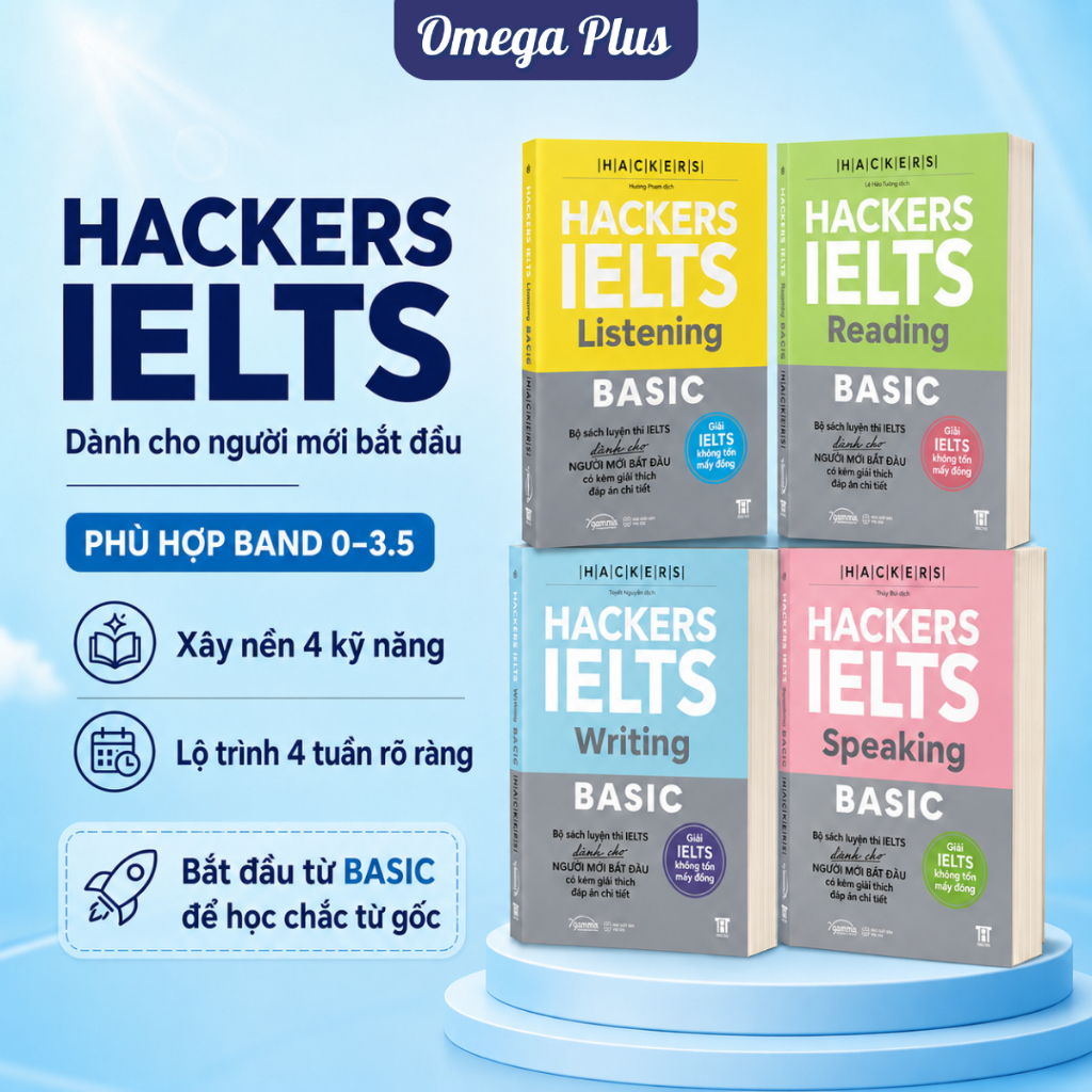 Bộ Sách Hackers IELTS Basic - Vững Nền Tảng Bứt Phá 7.0 IELTS