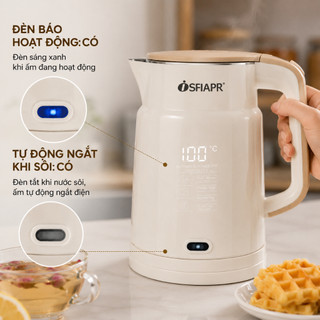 Ấm Siêu Tốc Đun Nước Nhanh 2L - Bình Đun Nước Siêu Tốc Inox Dày,Tay Cầm Chống Nóng,Nấu Nước Nhanh