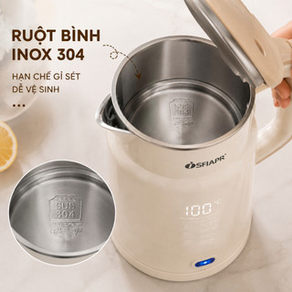 Ấm Siêu Tốc Đun Nước Nhanh 2L - Bình Đun Nước Siêu Tốc Inox Dày,Tay Cầm Chống Nóng,Nấu Nước Nhanh