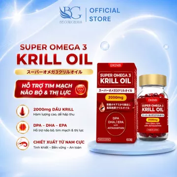 Viên Uống Dầu Nhuyễn Thể EIKENBI Super Omega-3 Krill Oil Bổ Sung Omega-3 Cho Tim Mạch Não Bộ Hộp 60 Viên