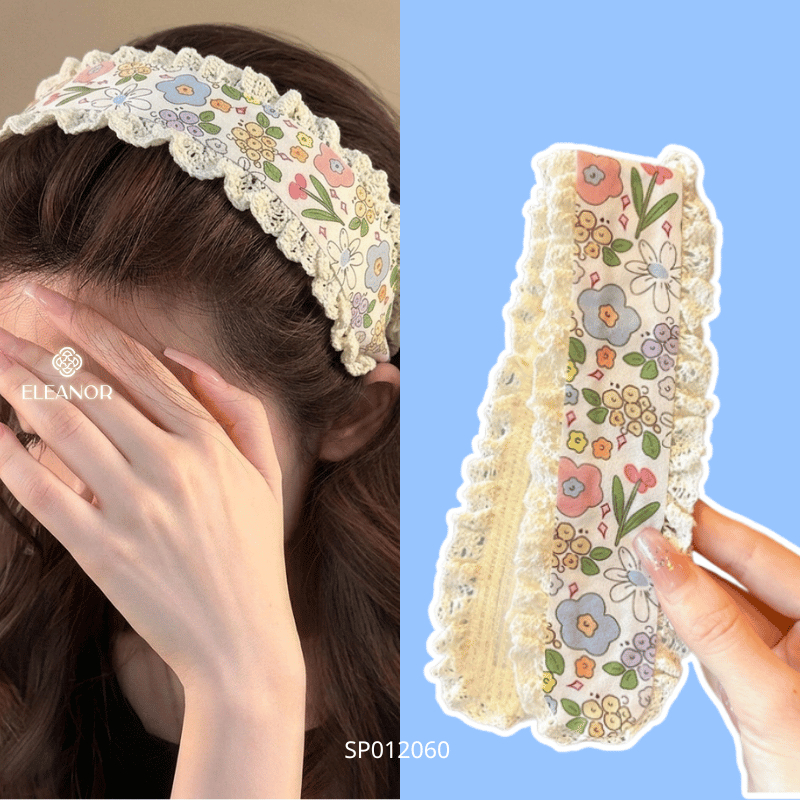Miếng dán tóc nữ Eleanor Accessories dệt kim hoa nhí dễ thương phụ kiện tóc băng đô dán tóc 12056