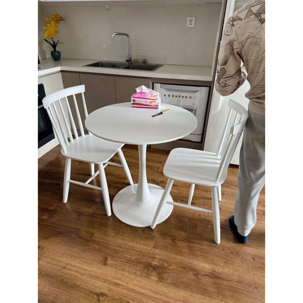 bàn tròn tulip đường kính 80cm NHU Y DECOR, bàn tròn decor ngồi ăn 3-4 người, bàn decor trang trí phòng khách phòng ngủ