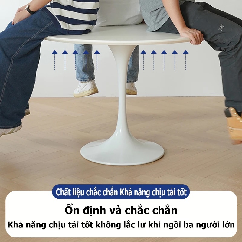bàn tròn tulip đường kính 80cm NHU Y DECOR, bàn tròn decor ngồi ăn 3-4 người, bàn decor trang trí phòng khách phòng ngủ