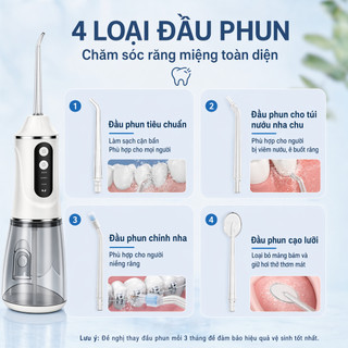 Máy Xịt Nước Răng Di Động Cầm Tay Không Dây Chống Nước tăm nước Loại Bỏ Mảng Bám Làm Sạch Khoang Miệng Sâu