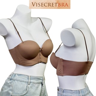 KOL - Áo Lót Áo Ngực Bra Nữ Chất Su Áo Không Dây Cài Trước Nâng Ngực Tạo Khe Mút Dày 4CM Che Mỡ Lưng  -- 240201