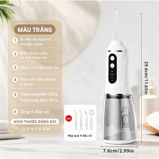 Máy Xịt Nước Răng Di Động Cầm Tay Không Dây Chống Nước tăm nước Loại Bỏ Mảng Bám Làm Sạch Khoang Miệng Sâu