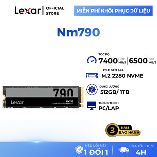 Ổ cứng SSD Lexar NM790 M.2 2280 Gen4x4 NVMe 512GB/ 1TB, Tốc độ đọc 7400Mb/s, Bảo hành 3 năm