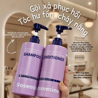 Cặp Dầu gội xả phục hồi làm phồng tóc ngăn ngừa tóc gãy rụng Rosemine Repair 1000ml