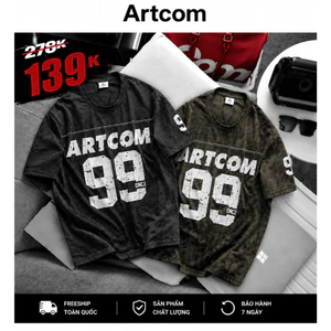 Áo thun in loang 99 ARTCOM – vải cotton wash mềm mịn form rộng Relaxed Fit unisex streetwear