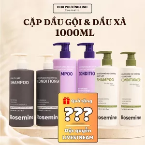 Cặp Dầu gội xả phục hồi làm phồng tóc ngăn ngừa tóc gãy rụng Rosemine Repair 1000ml