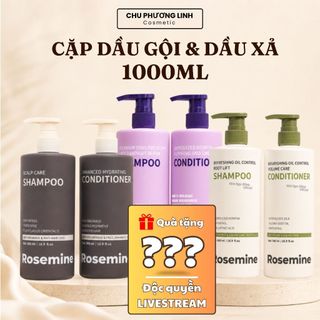 Cặp Dầu gội xả phục hồi làm phồng tóc ngăn ngừa tóc gãy rụng Rosemine Repair 1000ml