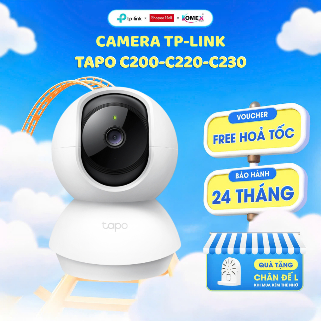Camera Wifi Trong Nhà TP-Link Tapo C200 TC70 TC71 C212 C220 C222 C230 C232 2MP 3MP 5MP 2K 3K Đàm Thoại 2 Chiều Xoay 360