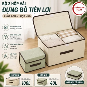 Bộ 2 hộp vải đựng đồ tiện lợi (to+nhỏ)