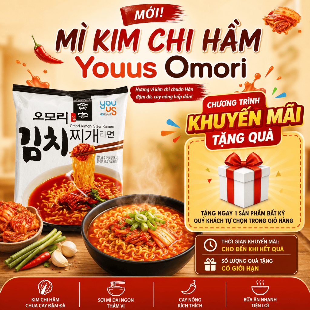 Mì Kim Chi Hầm Youus Omori (Dạng Gói, Không Thịt) - Kimchi Jjigae ...