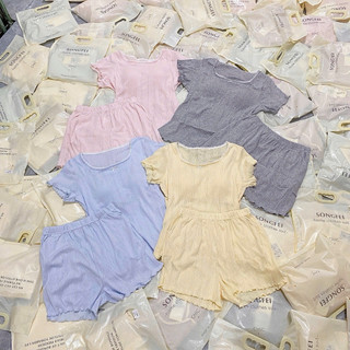 Bộ ngủ cotton cổ tròn có đệm ngực sẵn quần đùi Songfei