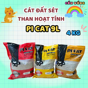Cát đất sét than hoạt tính PI CAT 9L cho mèo - Túi 4kg