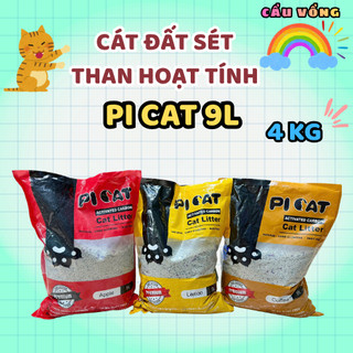 [Hỏa Tốc] Cát đất sét than hoạt tính PI CAT 9L cho mèo - Túi 4kg