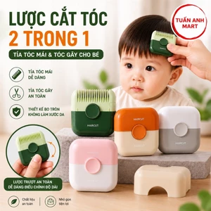Combo 2 cái Lược cắt tóc 2 trong 1 cho bé, Lược tỉa tóc mái và tóc gãy