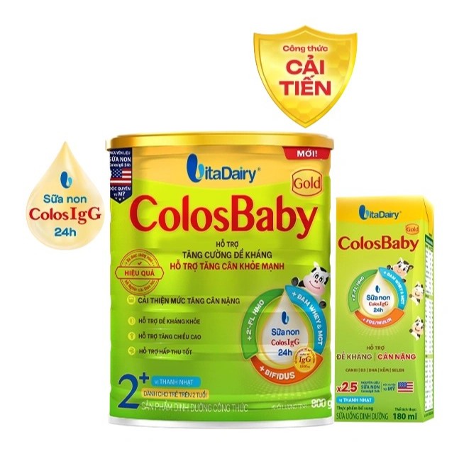 [VITADAIRY] Sữa bột ColosBaby Gold (NEW) (0+/1+/2+) 800g Sản Phẩm Chính Hãng [Combo 6,8,12 Lon]
