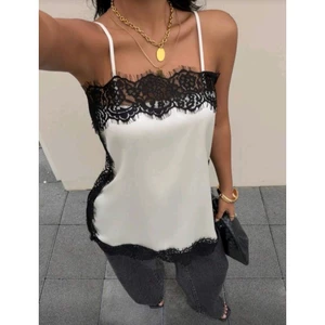 Áo hai dây satin phối ren có nhiều màu (Order 8 ngày)