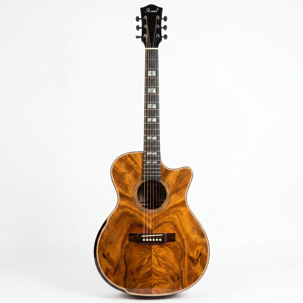 Đàn Guitar Acoustic Full KOA ST-X8 Custom ST Real Gỗ Xịn Bọc Xà Cừ Âm Thanh Vang Hợp Tiêu Chuẩn Nhạc Hơi