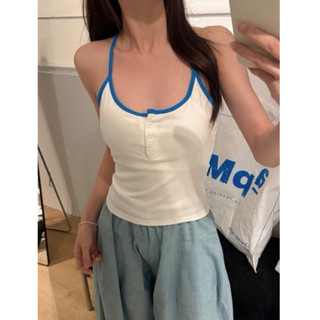 Áo Ba Lỗ Nữ Rusy Phối Viền Màu Cài Nút Trước Form Ôm Body Thun Borip Co Giãn Mềm Mại Tôn Dáng 3L06