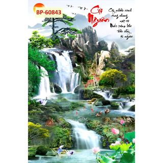 Tranh sơn thủy, thác nước thiên nhiên tặng keo và dụng cụ dán 3D