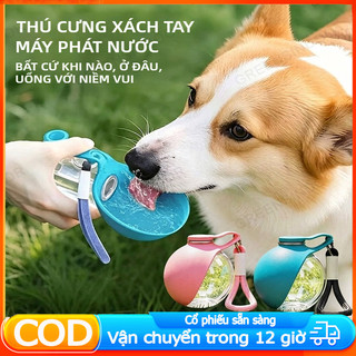 Bình Nước Cho Thú Cưng với Bát Silicone Gập Lại, 285Ml, Chống Rò Rỉ, Cốc Du Lịch Cho Chó Và Mèo, Phù Hợp Cho Hoạt Động N