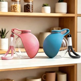 Bình Nước Cho Thú Cưng với Bát Silicone Gập Lại, 285Ml, Chống Rò Rỉ, Cốc Du Lịch Cho Chó Và Mèo, Phù Hợp Cho Hoạt Động N