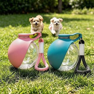 Bình Nước Cho Thú Cưng với Bát Silicone Gập Lại, 285Ml, Chống Rò Rỉ, Cốc Du Lịch Cho Chó Và Mèo, Phù Hợp Cho Hoạt Động N