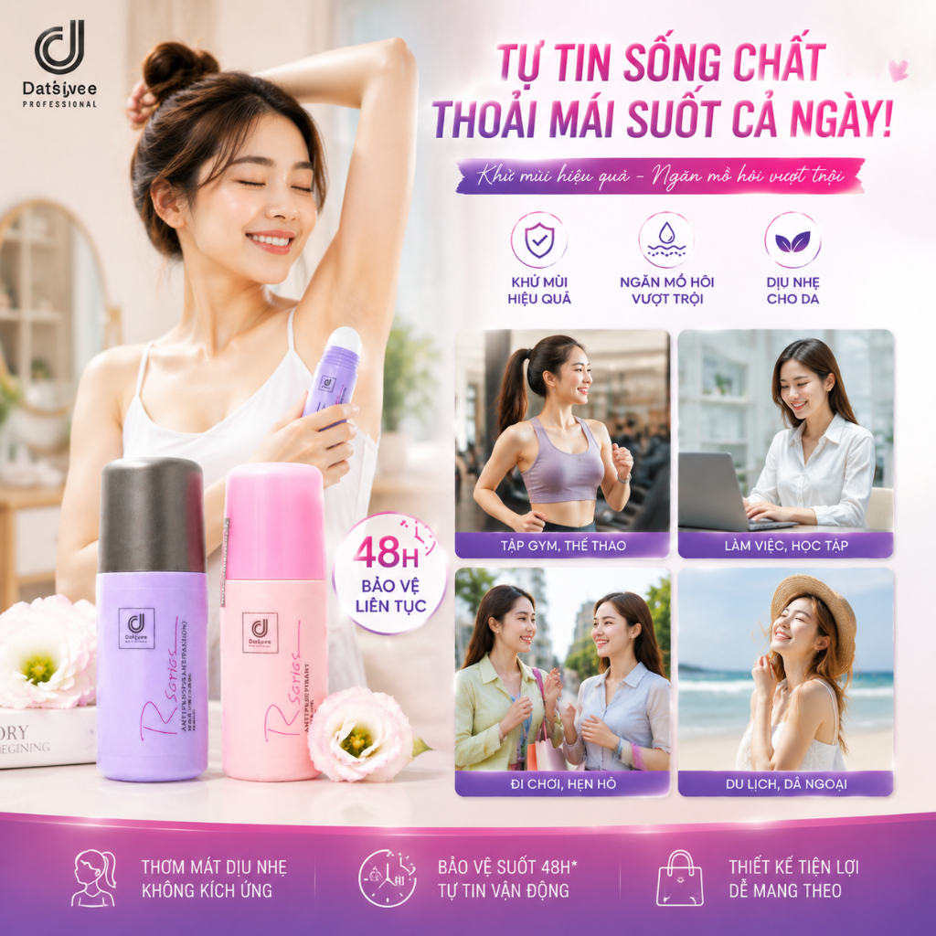 Lăn Nách Khử Mùi Hương Nước Hoa Rseries Thái Lan 50ml Ngăn Mồ Hôi Hiệu Quả、Khử Mùi Cơ Thể