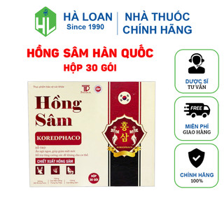 Hồng Sâm Koredphaco - Giúp ăn ngủ ngon, giảm mệt mỏi, tăng cường sức đề kháng (Hộp 30 gói)
