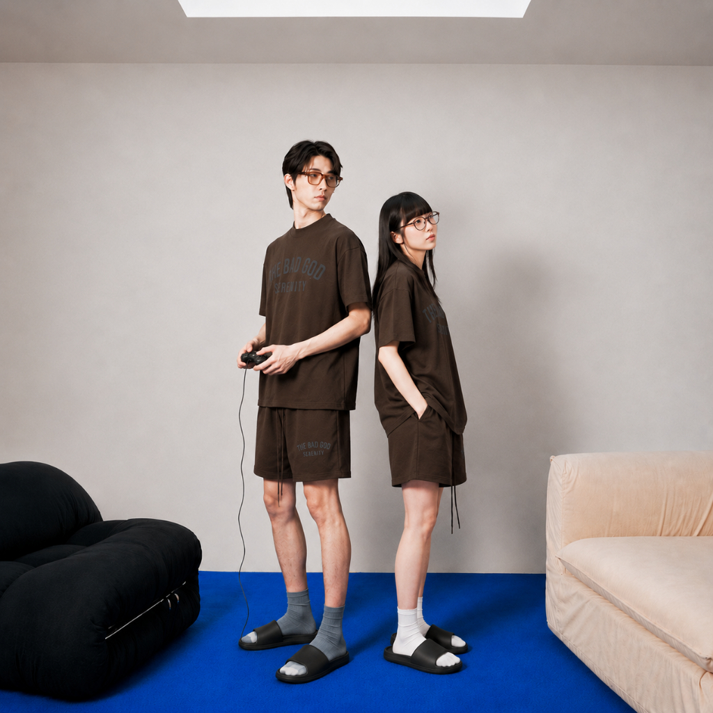Set Bộ Quần Áo Nữ The Bad God Serenity Bold Áo Cotton Quần Nỉ Local Brand Form Boxy Áo thun nữ Áo phông nữ