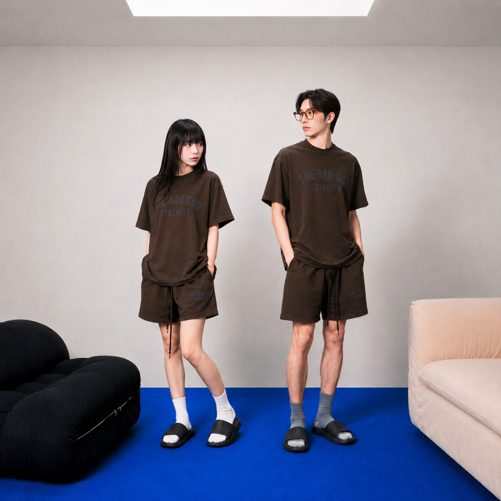 Set Bộ Quần Áo Nữ The Bad God Serenity Bold Áo Cotton Quần Nỉ Local Brand Form Boxy Áo thun nữ Áo phông nữ