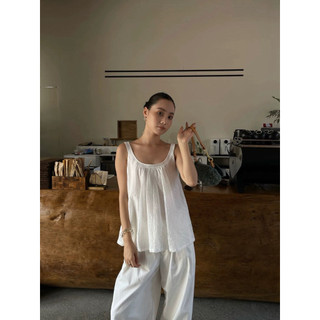 𝙇𝘼𝙇𝙔 𝙏𝙊𝙋 - Áo Linen TƯNG PRE 2S Viền Cổ