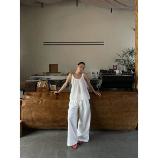 𝙇𝘼𝙇𝙔 𝙏𝙊𝙋 - Áo Linen TƯNG PRE 2S Viền Cổ