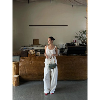 𝙇𝘼𝙇𝙔 𝙏𝙊𝙋 - Áo Linen TƯNG PRE 2S Viền Cổ