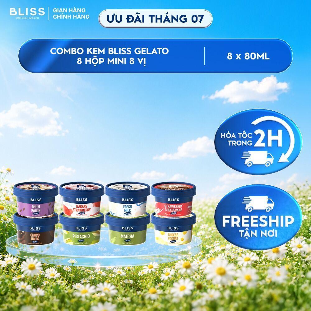 Combo kem 8 HỘP MINI BLISS GELATO 80ml