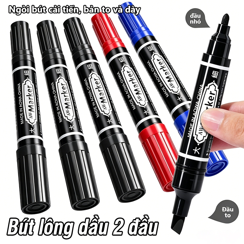 Bút lông dầu mực đậm không xóa được dung lượng lớn đánh dấu tốt mọi bề mặt kho hàng công trường hot