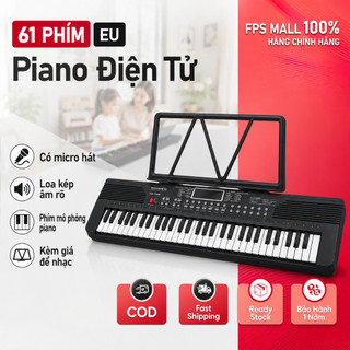 Piano 61 Phím Cho Bé Mới Học, Kèm Micro Hát Và Giá Để Nhạc, Loa Kép Âm Thanh Rõ
