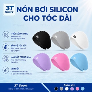 Mũ bơi silicone giọt nước 3T Wave đàn hồi cao cấp kháng clo dễ đội co dã tốt dành cho nam nữ NB3T04