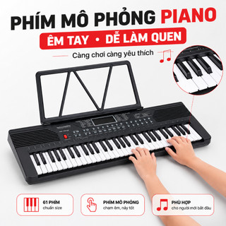 Piano 61 Phím Cho Bé Mới Học, Kèm Micro Hát Và Giá Để Nhạc, Loa Kép Âm Thanh Rõ