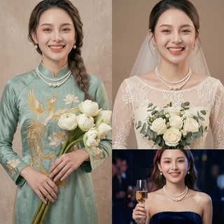 [ DAISYN ] N430 choker dây chuyền mang áo dài , vòng cổ hạt Ngọc 2 sợi sang trọng cho nữ