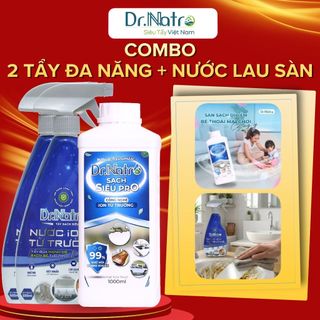 Combo Tẩy Đa Năng 500ml & Nước Lau Sàn Dr.Natro 1000ml - Làm Sạch Nhà Bếp, Nhà Cửa Đa Năng