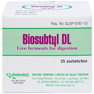 Men tiêu hóa sống Biosubtyl - DL hộp 25 gói